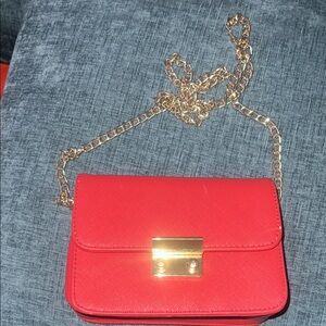 Red Chain Crossbody Bag
